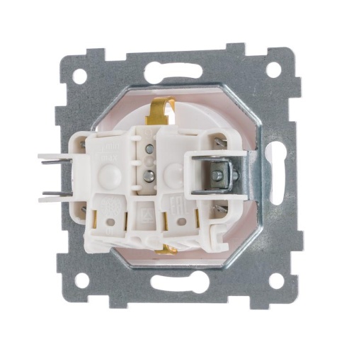 Аксиома Механизм розетки одноместной с заземляющим контактом и шторкой скрытой установки РС16-454, слоновая кость | код 121003 | Кунцево-Электро фото 3