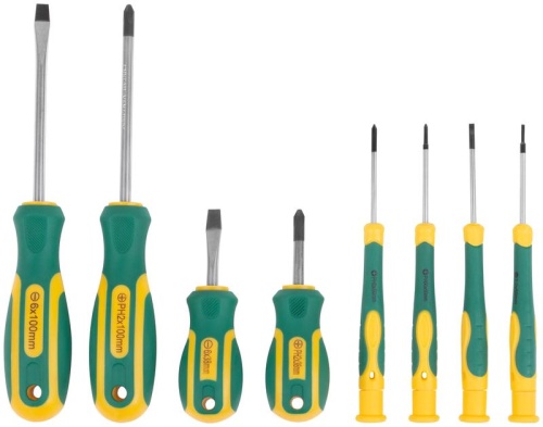 Отвертки ''Контур'', CrV сталь, прорезиненные ручки, 4 шт. + отвертки для точных работ 4 шт., блистер, набор 8 шт. | код 56038 | FIT фото 5