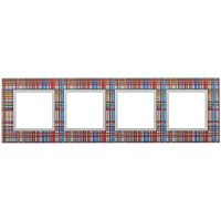 Рамка 4-м 14-5104-00 стекло Elegance прозрачный+бел. ЭРА Б0034523