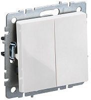BRITE Выключатель 2-клавишный проходной 10А ВС10-2-6-БрБ белый | код BR-V22-0-10-K01 | IEK