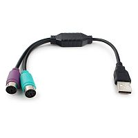 Конвертер PS/2 устройства -> USB порт Cablexpert UAPS12-BK, 2xPS/2 /AM, блистер, черный | код UAPS12-BK | Cablexpert