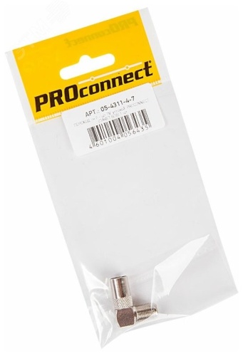Переход гнездо F - штекер TV угловой (инд. упак.) | код 05-4311-4-7 | PROCONNECT Переход гнездо F - штекер TV угловой (инд. упак.) | код 05-4311-4-7 | PROCONNECT