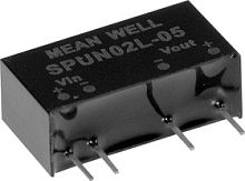 Источник питания DC-DC, 2Вт, вход 21.6…26.4В, выход 5В/400мА, изоляция 3000В DC, SIP7 19.6х7.2х10.2мм, -40...+105С | код SPUN02N-05 | MeanWell