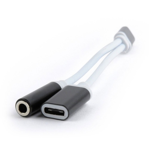 Переходник USB Cablexpert CCA-UC3.5F-02, USB Type-C/Jack3.5 F+ Type-C F, черный, блистер | код CCA-UC3.5F-02 | Cablexpert
