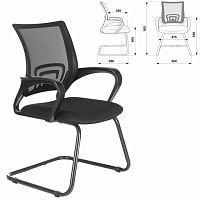 Кресло для приемных и переговорных BRABIX Fly CF-100, черное | код 532087 | BRABIX