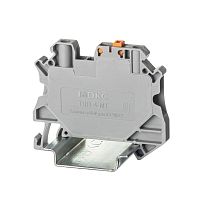 Клемма расцепительная, винтовой зажим, 2 точки подключения, 4 кв.мм, серая | код TUR-4-MT | DKC