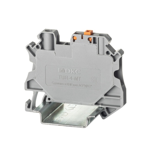 Клемма расцепительная, винтовой зажим, 2 точки подключения, 4 кв.мм, серая | код TUR-4-MT | DKC Клемма расцепительная, винтовой зажим, 2 точки подключения, 4 кв.мм, серая | код TUR-4-MT | DKC