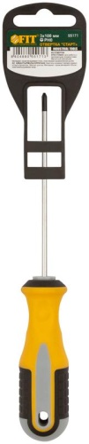 Отвертка "Старт" CrV сталь прорезиненная ручка 3х100мм РН0 FIT 55171 фото 3
