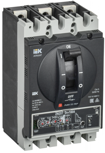 ARMAT Авт. выкл. лит. корпус 3P D 50кА 160А эл. пр. IEK | код AR-MCCB-3D-050-0160A-ELPC | IEK ARMAT Авт. выкл. лит. корпус 3P D 50кА 160А эл. пр. IEK | код AR-MCCB-3D-050-0160A-ELPC | IEK