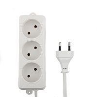 Удлинитель Гарнизон EL-E3-W-5, 3 розетки допустимый ток 6А, длина 5м. | код EL-E3-W-5 | Гарнизон