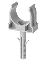 Крепеж-клипса для трубы 20 мм с дюбелем (100 шт.) серая TDM | код SQ0405-0092 | TDM