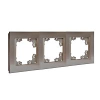 Афина рамка стеклянная трехместная универсальная, мокко (еврослот) | код 2286 | Universal
