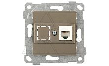 Rita - Розетка 1хRJ-45 кат. 6 UTP, антрацит | код 2200-140-0186 | Mutlusan