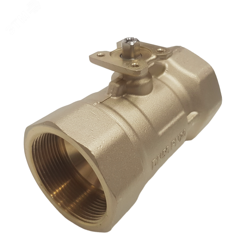 Кран шаровый двухходовой латунный под привод DN50, G 2, КVS 63,0 | код 2050B | Techno