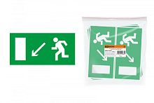 Знак Направление к эвакуационному выходу налево вниз 200х100мм TDM | код SQ0817-0052 | TDM