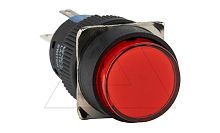 Кнопка плоская LA115-C, возврат, красная, круглая, без подсветки, 1NO+1NC, 16mm, IP40 | код LA115-C-11A/R | GQELE