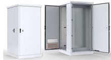Шкаф уличный всепогодный напольный 18U (Ш1000 ? Г600) с электроотсеком, три двери | код ШТВ-2-18.10.6-43А3 | ЦМО