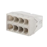 Экспресс-клемма REXANT СМК 2273-208, 8-проводная 0.5-2.5 мм кв, прозрачная (50 шт./уп.) | код 07-3215 | REXANT