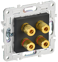 SKANDY Аудиорозетка 4-мест. SK-A01G граф. IEK | код SK-S40-K53 | IEK