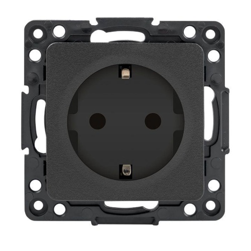 Стокгольм Механизм Розетки 1-местной с/з 16А черный с защ, штор, PROxima | код EZR16-028-10 | EKF Стокгольм Механизм Розетки 1-местной с/з 16А черный с защ, штор, PROxima | код EZR16-028-10 | EKF