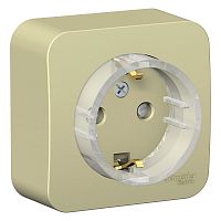 BLANCA О/У РОЗЕТКА с заземл. со шторк., (КОМПАКТ) ИЗОЛ.ПЛ 16А, 250В, БЕЖЕВЫЙ | код BLNRA111117 | Systeme Electric