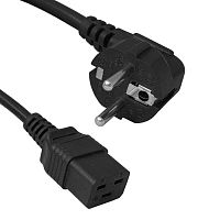 Шнур сетевой 3-х полюсный RUICHI SCZ, гнездо прямое IEC C19 - вилка угловая Schuko, 3 м, 3x1.5 мм2, 16 A | код 112910 | Ruichi
