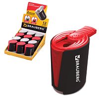 Точилка BRAUBERG Delta, 2 отверстия для чернографитных и цветных карандашей, ассорти, в дисплее, 223592 | код 223592 | BRAUBERG