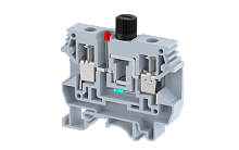 Клемма проходная винтовая 10 мм2 под предохранитель, на 2 подключения, со светодиодом 48 VDC, хаки KUF10D2-K | код 1105260486 | Elmex