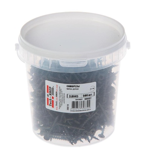 Саморез ШСГД 3.8х45 (500 шт) - ведро | код. 100082 | Тех-КРЕП Саморез ШСГД 3.8х45 (500 шт) - ведро | код. 100082 | Тех-КРЕП