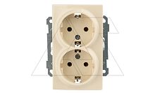 21 - Розетка двойная 2x2P+E, сл.кость | код 2100-202-0202 | Mutlusan