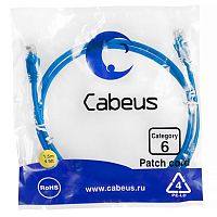 Cabeus PC-UTP-RJ45-Cat.6-0.5m-BL Патч-корд U/UTP, категория 6, 2xRJ45/8p8c, неэкранированный, синий, PVC, 0.5м | код 8676c | Cabeus