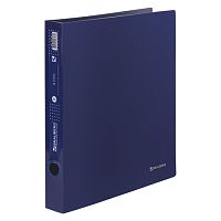 Папка на 2 кольцах BRAUBERG Диагональ, 40 мм, темно-синяя, до 300 листов, 0,9 мм, 221348 | код 221348 | BRAUBERG