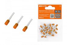 Наконечник-гильза Е0508 0,5мм2 с изолированным фланцем (20шт) TDM | код SQ0568-0036 | TDM