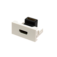 Вставка Mosaic 22.5x45 с угловым адаптером HDMI, мама-мама, белая | код LAN-WA-LP-HD90CP-WH | LANMASTER