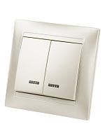Выключатель 2 кл. с подсветкой 10А перламутр Лама TDM | код SQ1815-0805 | TDM