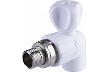 Кран для радиатора угловой 25х3/4' полипропиленовый PPR белый | код 9999022534 | Политэк