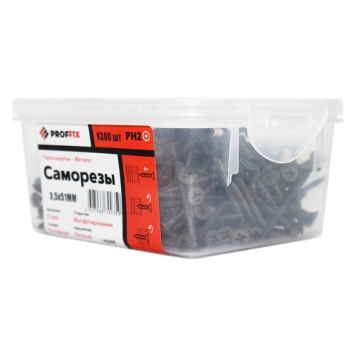 Саморез СГМ 3,5х51 усиленный (TWN) (300 шт) - контейнер PRO | код 146485 | Tech-KREP