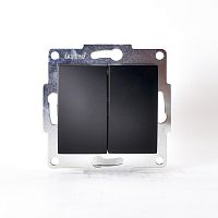 Выключатель двойной чёрный бархат (10шт/120шт) KARINA | код 707-4288-101 | Lezard