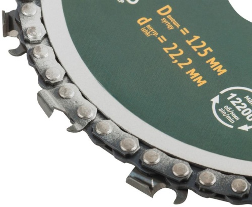 Диск отрезной цепной по дереву рез 6мм посадочный диаметр 22.2мм 125мм FIT 37649 фото 5