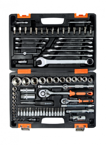 Набор инструментов АВТО, 1/2 , 1/4 , CrV, в кейсе 82 предм Вихрь, , Шт | код 73/6/7/6 | ВИХРЬ