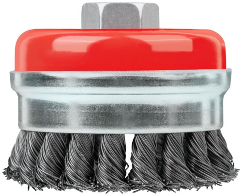 Корщетка-чашка гайка М14 стальная витая проволока с бандажом профи 75мм FIT 39507 фото 4 Корщетка-чашка гайка М14 стальная витая проволока с бандажом профи 75мм FIT 39507 фото 4