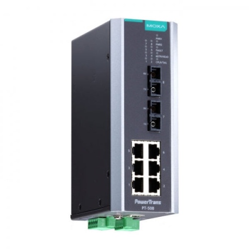 Коммутатор PT-508-MM-SC-48 IEC 61850-3 Ethernet switch, 6 x 10/100BaseT(X), 2 x 100BaseFX MM, SC, 1 x 48 VDC, t:-40/+85C | код 00-06062842 | MOXA