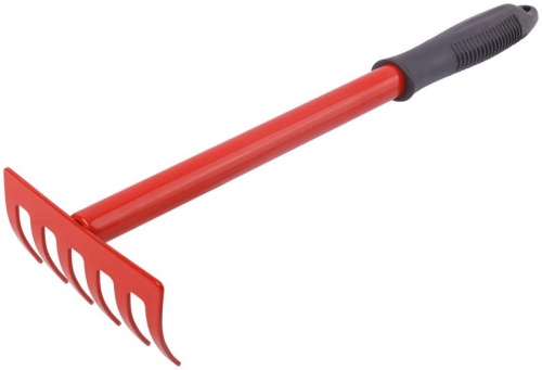 Грабли мини с ручкой цельнометаллическая, 6 зубьев | код 76850 | FIT фото 6