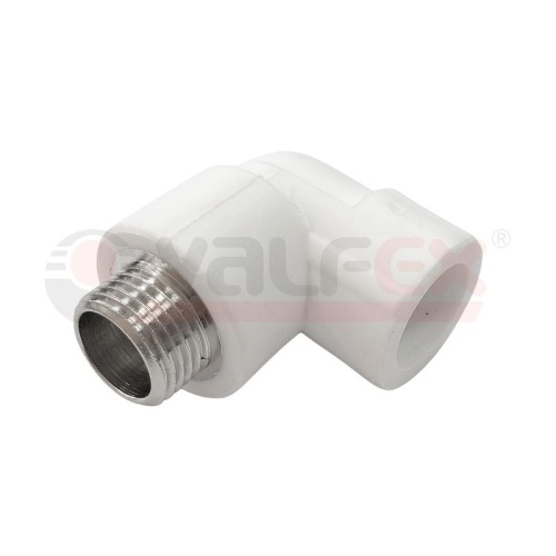 Угольник переходной с наружной резьбой 25х3/4' (75/15) БЕЛЫЙ | код. 10126025-PRO | Valfex