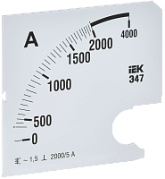 Шкала смен. для амперметра Э47 2000/5А-1,5 96х96мм IEK | код IPA20D-SC-2000 | IEK