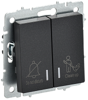 BRITE Выключ. 2-кл. с инд. отел. 10А ВС10-2-9-БрЧ черн. IEK | код BR-V20-2-10-K02 | IEK