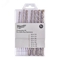 Набор буров SDS+ CONTRACTOR(5/5/6/8х110 6/8/10/12х160) - 7 шт | код 4932471244 | Milwaukee