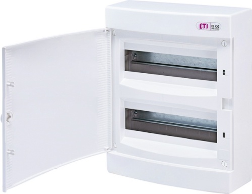 Щит наружн. распределительный ECT 24PO (24мод.белая дверь), пластик | код 001101008 | ETI Щит наружн. распределительный ECT 24PO (24мод.белая дверь), пластик | код 001101008 | ETI