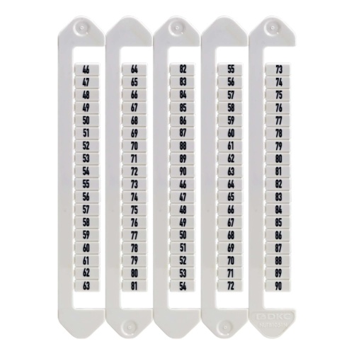 Маркировка для клемм, ширина 5 мм, от 181 до 225, вертикальная ориентация | код NUTB-5-181-225V | DKC