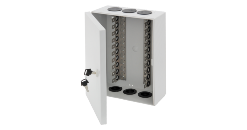 Бокс настенный распределительный NIKOMAX, на 10 плинтов (до 100-та пар), с кронштейнами, пластиковый, с замком, 273х214х108мм, серый | код NMC-WBPL10-PK | NIKOMAX Бокс настенный распределительный NIKOMAX, на 10 плинтов (до 100-та пар), с кронштейнами, пластиковый, с замком, 273х214х108мм, серый | код NMC-WBPL10-PK | NIKOMAX